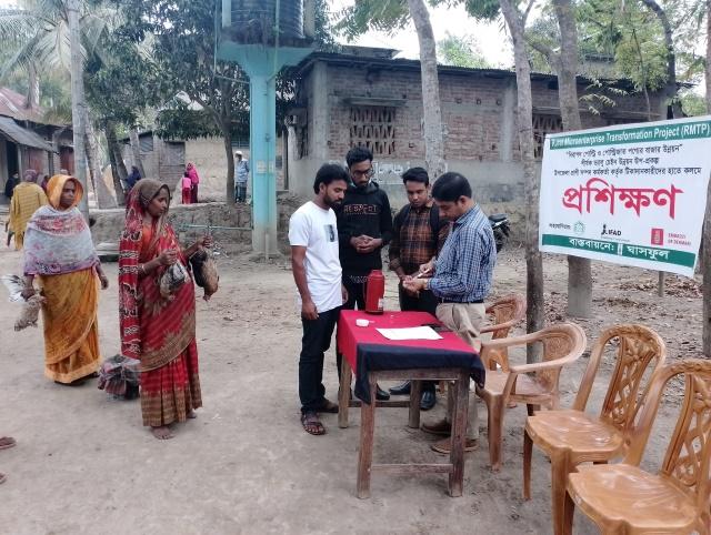 Training of Livestock Service Provider on Poultry Vaccination by Upazila Livestock Officer, Mohadebpur
