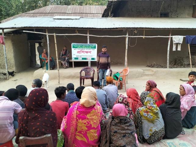 Native Chicken Farmers Training by a Livestock Service Provider at Cheragpur, Mohadebpur