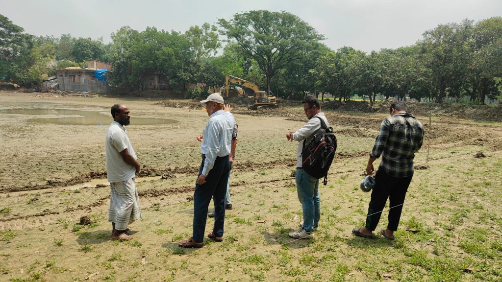 Progress of Pond Re-excavation under ECCCP-Drought Project Reviewed in Naogaon 3 ecccp pond1